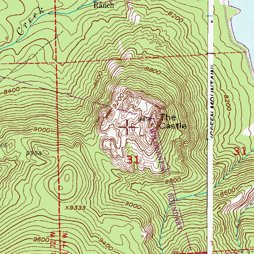 Topographic Map of The Castle, CO