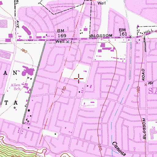 Topographic Map of Saint Andrew Lutheran Church, CA