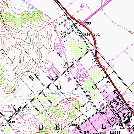 Topographic Map of Valley Baptist Church, CA
