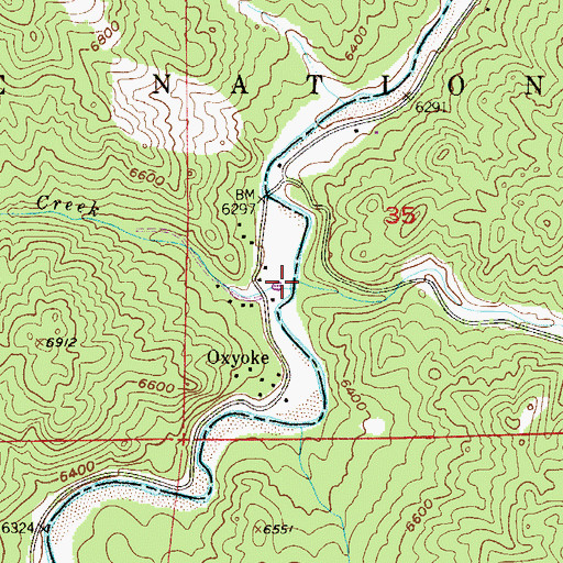 Topographic Map of Sugar Creek, CO