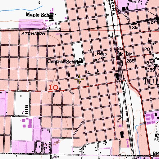 Topographic Map of Reorganized Church of Jesus Christ of Latter Day Saints, CA