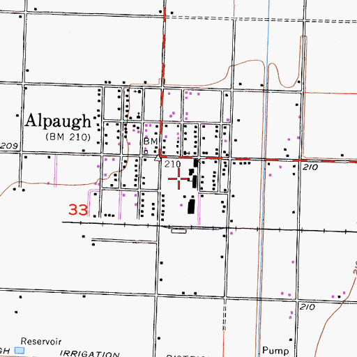 Topographic Map of Alpaugh Elementary School, CA