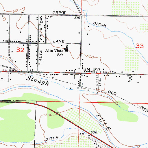 Topographic Map of Alta Vista (historical), CA
