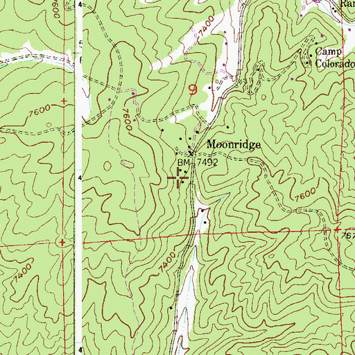 Topographic Map of Bear Mountain Ranch, CO