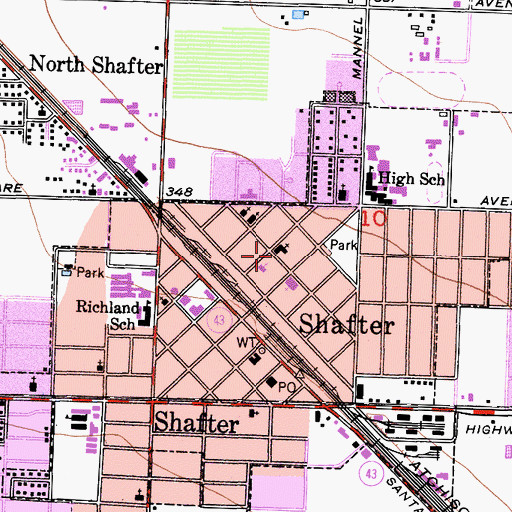 Topographic Map of Shafter Christian Assembly Church, CA