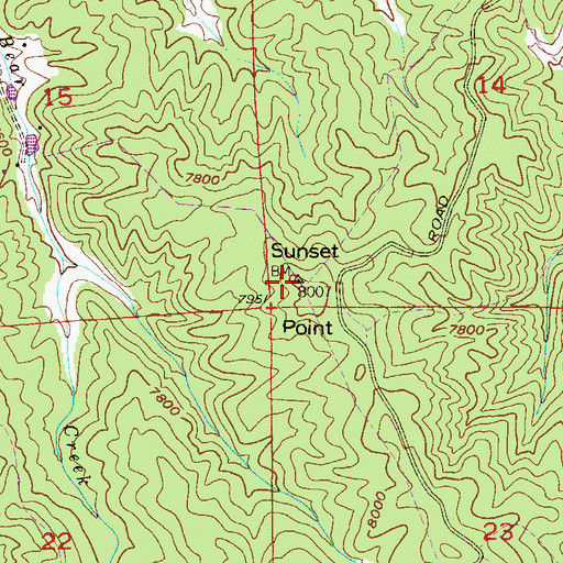 Topographic Map of Sunset Point, CO