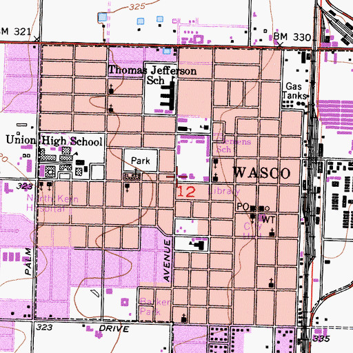 Wasco Union Grammar School (historical), CA