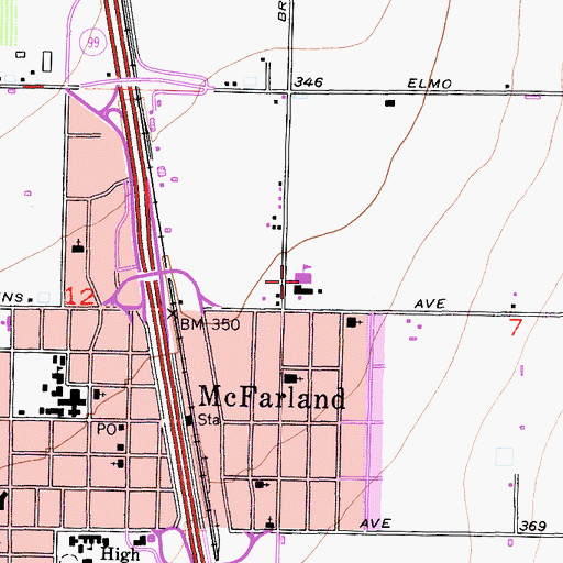Topographic Map of Browning Road Elementary School, CA