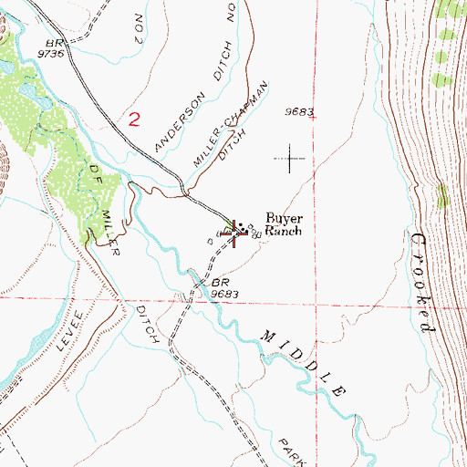 Topographic Map of Buyer Ranch, CO