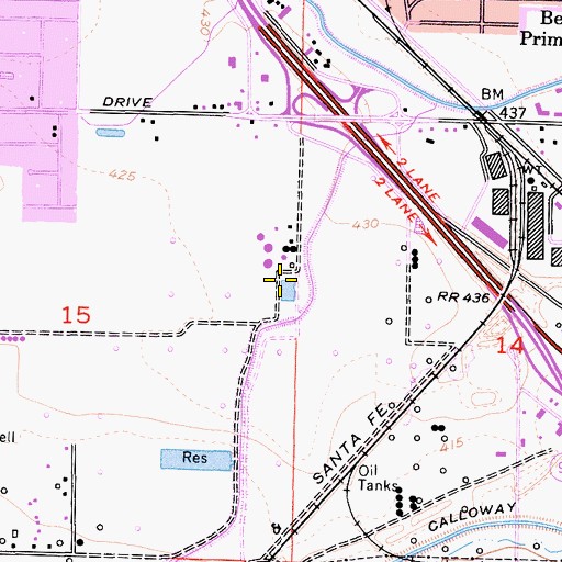 Topographic Map of North of the River Sewage Treatment Plant, CA