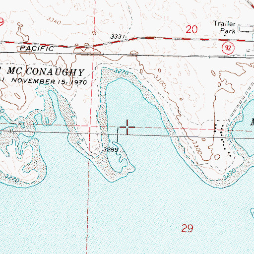 Topographic Map of No Name Bay, NE