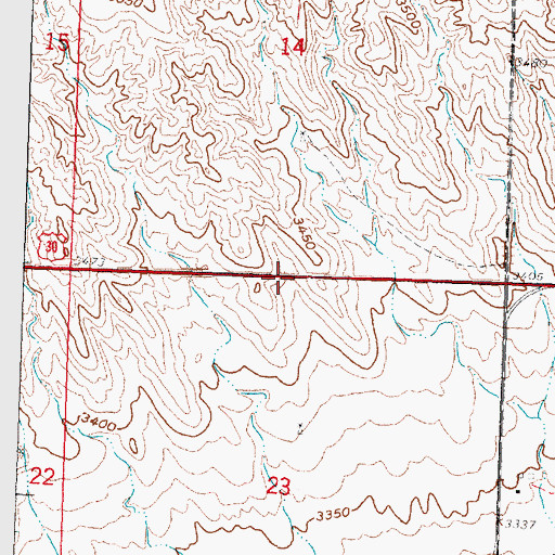 Topographic Map of California Hill Historical Marker, NE