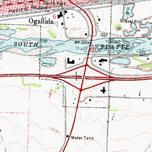 Topographic Map of Interchange 126, NE
