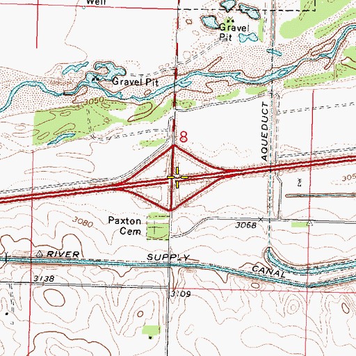 Topographic Map of Interchange 145, NE