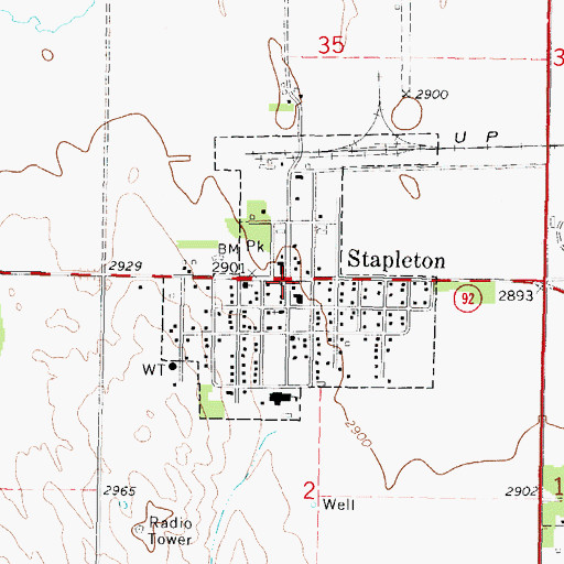 Topographic Map of Logan County Fair Exhibit Hall, NE