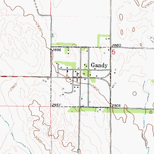 Topographic Map of Gandy Post Office, NE