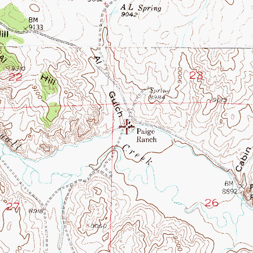 Topographic Map of Paige Ranch, CO