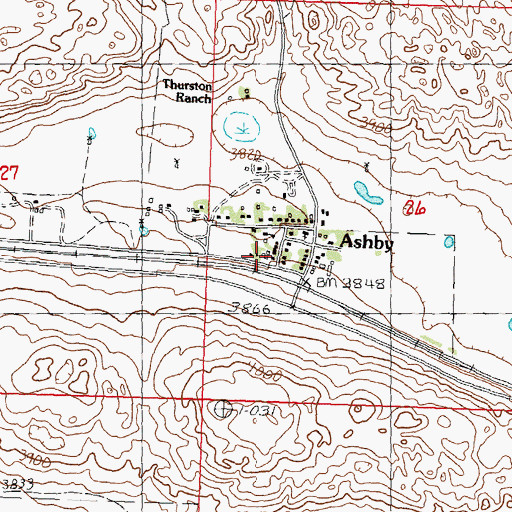Topographic Map of Sandhills Fire and Rescue Ashby Station, NE