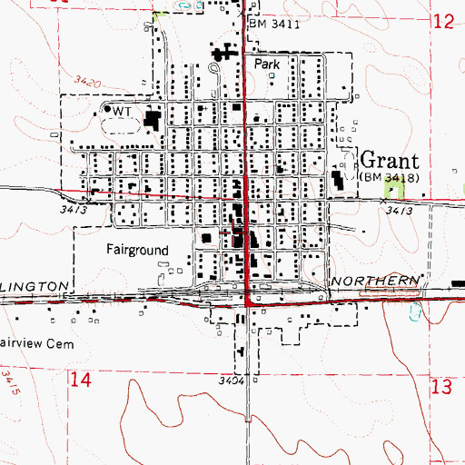 Topographic Map of Hastings Memorial Library, NE