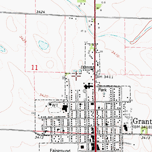 Topographic Map of Grant Evangelical Free Church, NE