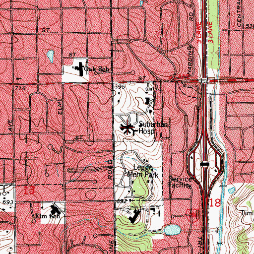 Topographic Map of RML Specialty Hospital, IL