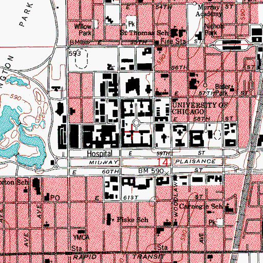 Topographic Map of Swift Divinity School, IL