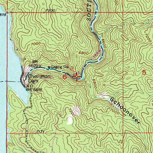 Topographic Map of Schoonover Gulch, CO