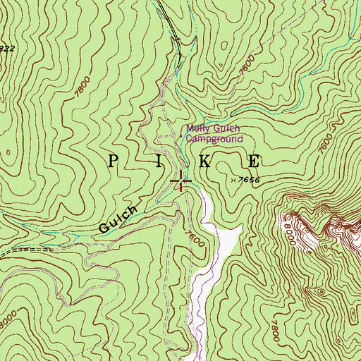 Topographic Map of Molly Gulch, CO
