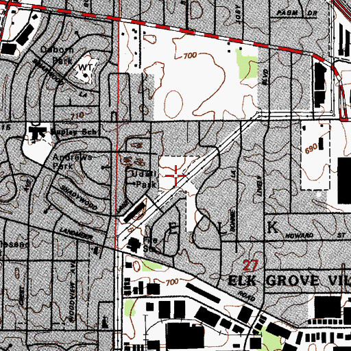 Topographic Map of Udall Park, IL