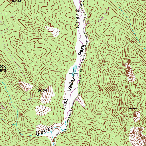 Topographic Map of Lost Valley Park, CO