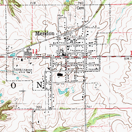 Topographic Map of Saint Edward Church, IL