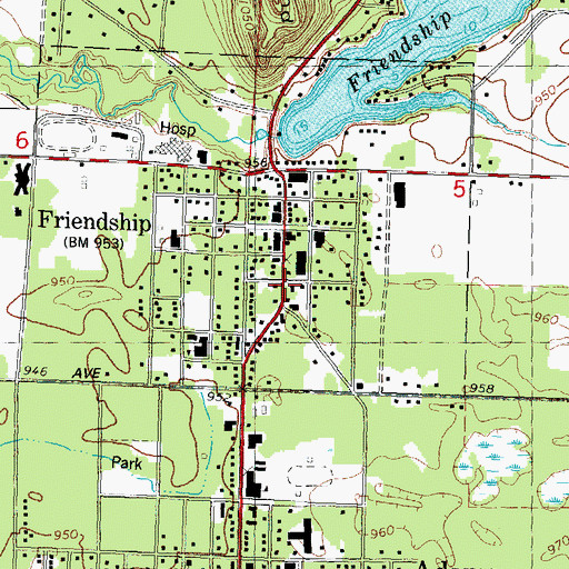 Topographic Map of Adams County Courthouse, WI