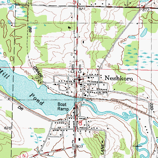 Topographic Map of Neshkoro Elementary School, WI