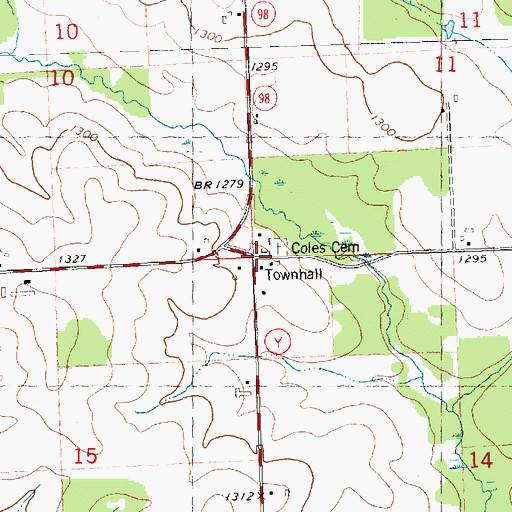 Topographic Map of Coles School (historical), WI