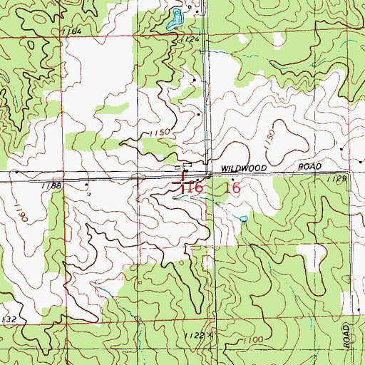 Topographic Map of Wildwood School (historical), WI