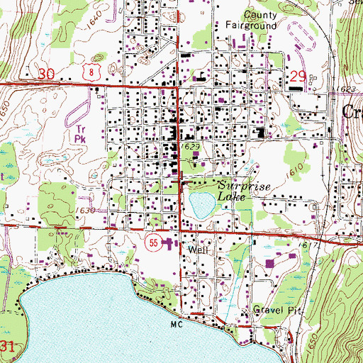 Topographic Map of Saint Lukes United Methodist Church, WI