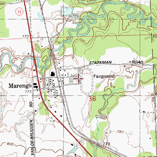 Topographic Map of Ashland County Fairground, WI