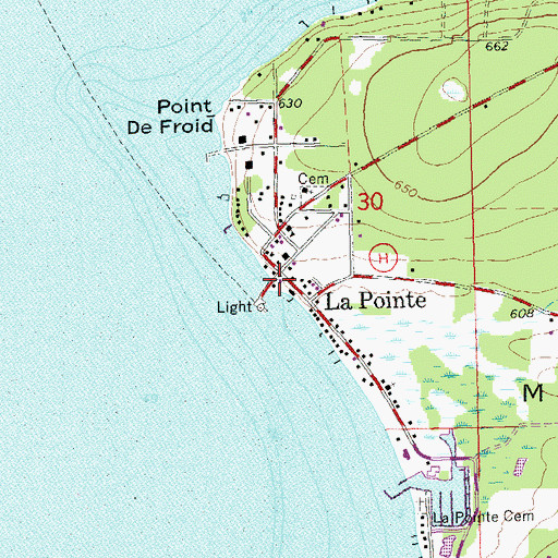 Topographic Map of La Pointe Post Office, WI
