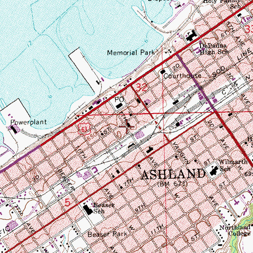 Topographic Map of Saint Andrews Episcopal Church, WI