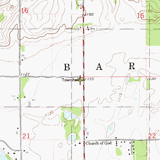 Topographic Map of Barron Townhall, WI