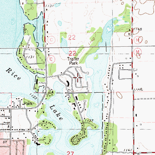 Topographic Map of Lakeshore Trailer Park, WI