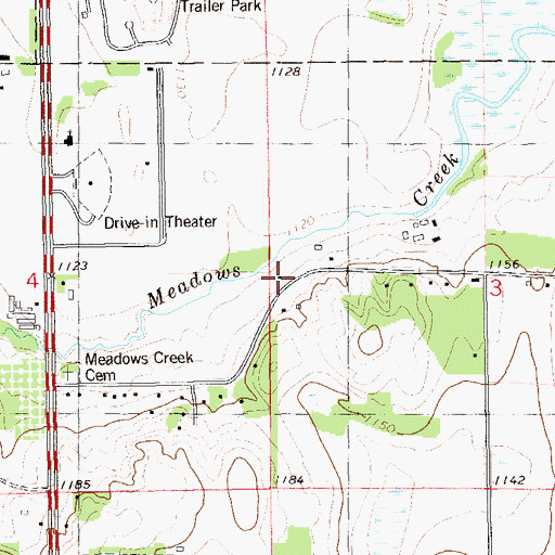 Topographic Map of Meadows Creek School (historical), WI