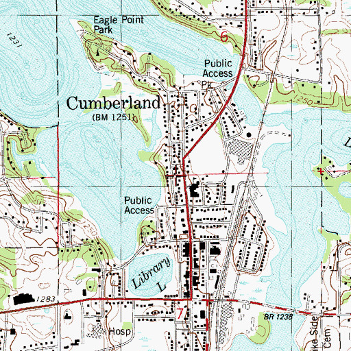 Topographic Map of Saint Marys Roman Catholic Church, WI