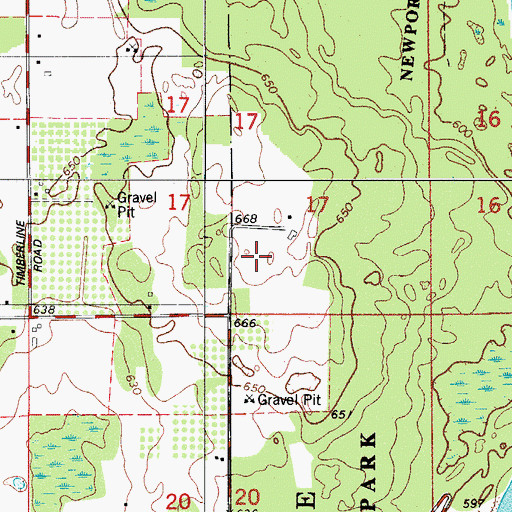 Topographic Map of Newport State Park, WI