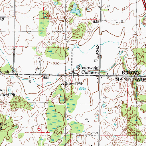 Topographic Map of Bohemian Cemetery, WI