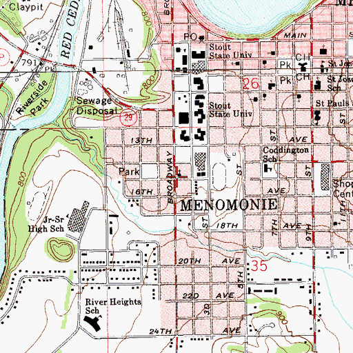 Topographic Map of Immanuel Baptist Church, WI