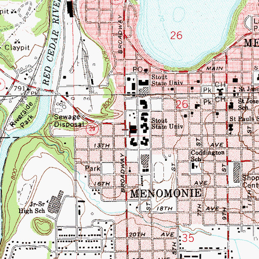 Topographic Map of Merle M Price Commons, WI
