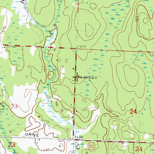 Topographic Map of Hay Creek School (historical), WI
