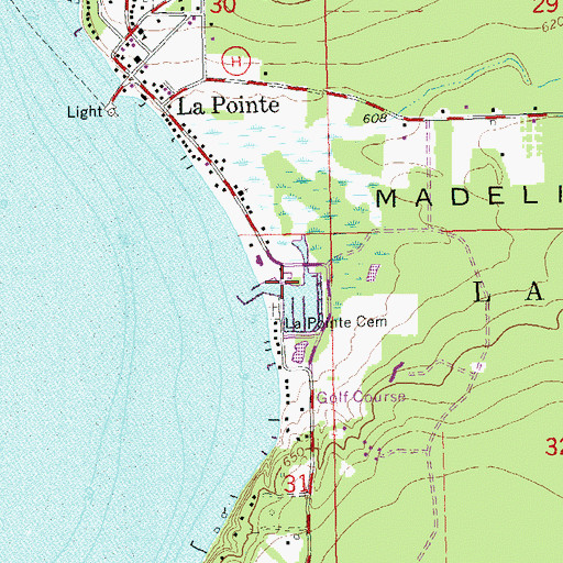 Topographic Map of Madeline Island Yacht Club, WI