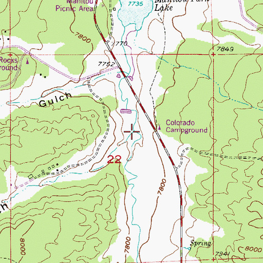Topographic Map of Ryan Gulch, CO